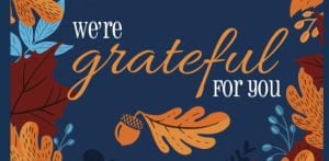 We're grateful for You